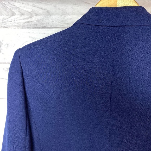 Laura Scott Vintage Navy Blue Single Breasted Suit Jacket Size 12 Petite - Picture 12 of 16